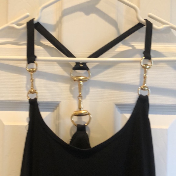 Litlle Black Swing Cocktail Dress with gold hardware accents. Morgan McPheeters - Picture 3 of 10